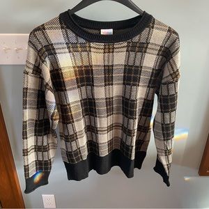 NWT LuLaRoe Harper Brown and Black Plaid Sweater- SZ M